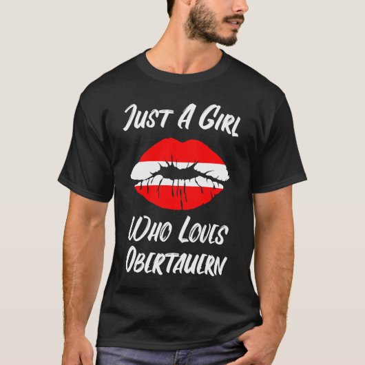 Lips Mouth Love Austria Flag Obertauern T-shirt (Voorkant)