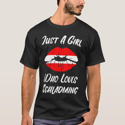 Lips Mouth Love Austria Flag Schladming T-shirt (Voorkant)