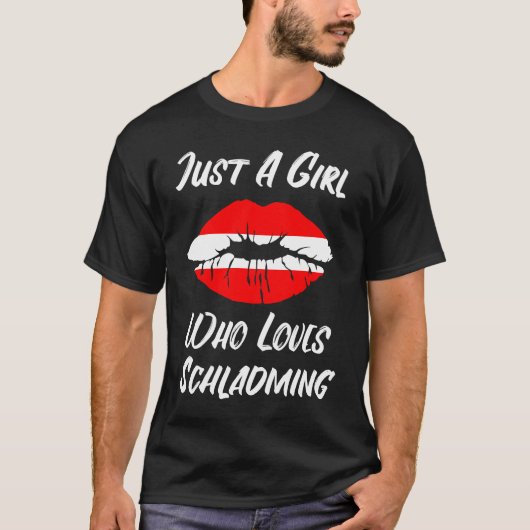 Lips Mouth Love Austria Flag Schladming T-shirt (Voorkant)
