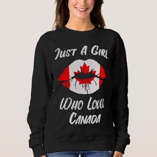 Lips Mouth Love Canadian Flag Canada Trui (Voorkant)