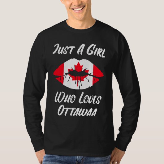 Lips Mouth Love Canadian Flag Ottawa T-shirt (Voorkant)