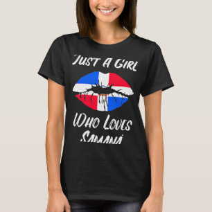 Lips Mouth Love Dominicaanse Republiek Flag Samana T-shirt