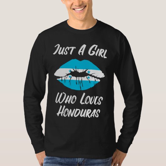 Lips Mouth Love Flag Honduras T-shirt (Voorkant)