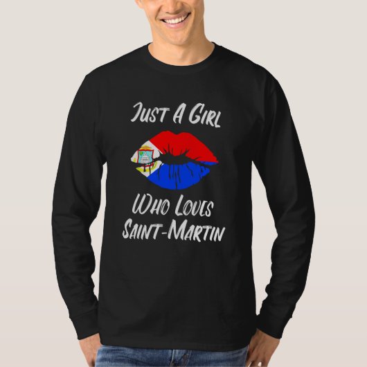 Lips Mouth Love Flag St Maarten T-shirt (Voorkant)