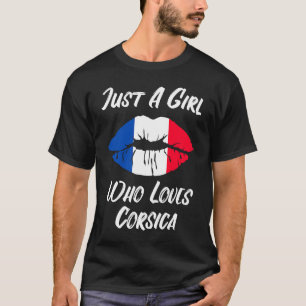 Lips Mouth Love Franse vlag Corsica T-shirt