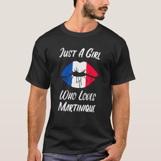 Lips Mouth Love French Flag Martinique T-shirt (Voorkant)