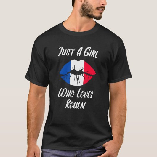 Lips Mouth Love French Flag Rouen T-shirt (Voorkant)