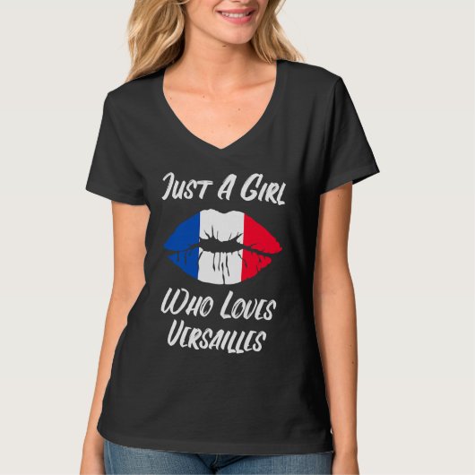 Lips Mouth Love French Flag Versailles T-shirt (Voorkant)