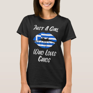 Lips Mouth Love Greek Flag Chios T-shirt