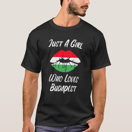 Lips Mouth Love Hungarian Flag Budapest T-shirt (Voorkant)