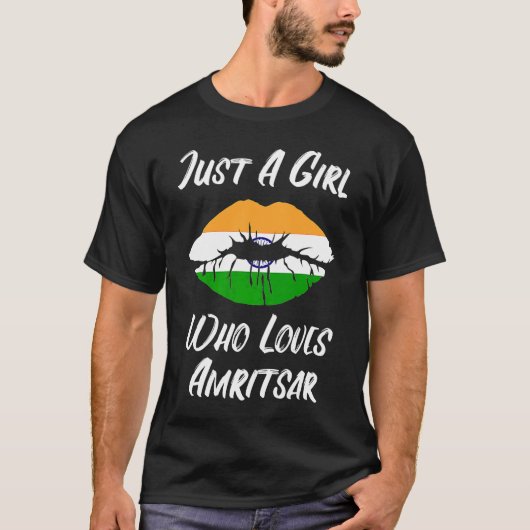 Lips Mouth Love Indian Flag Amritsar T-shirt (Voorkant)