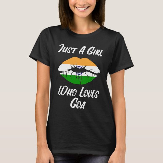 Lips Mouth Love Indian Flag Goa T-shirt (Voorkant)