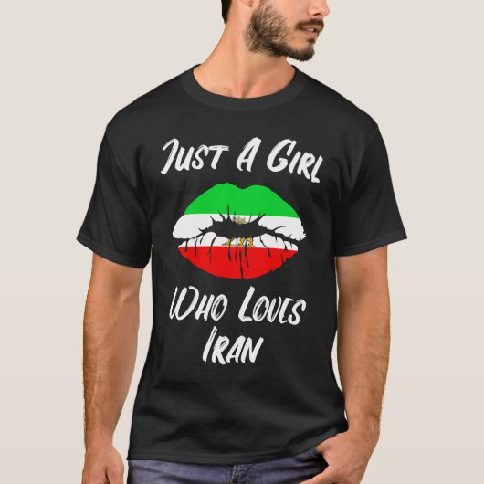 Lips Mouth Love Iranian Flag Iran T-shirt (Voorkant)