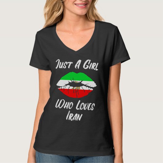 Lips Mouth Love Iranian Flag Iran T-shirt (Voorkant)