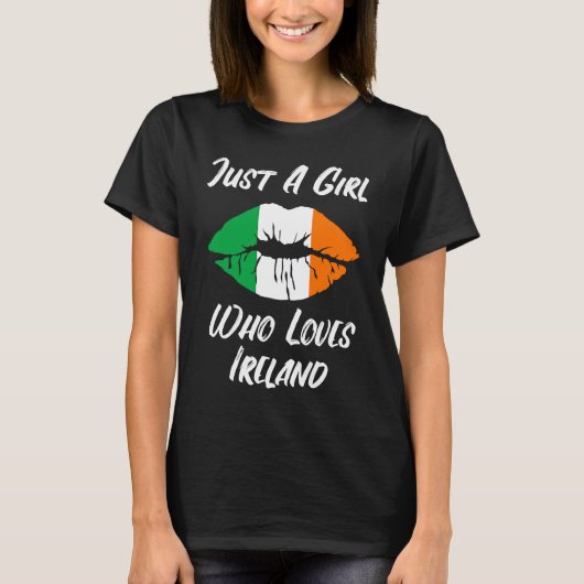 Lips Mouth Love Irish Flag Ireland T-shirt (Voorkant)