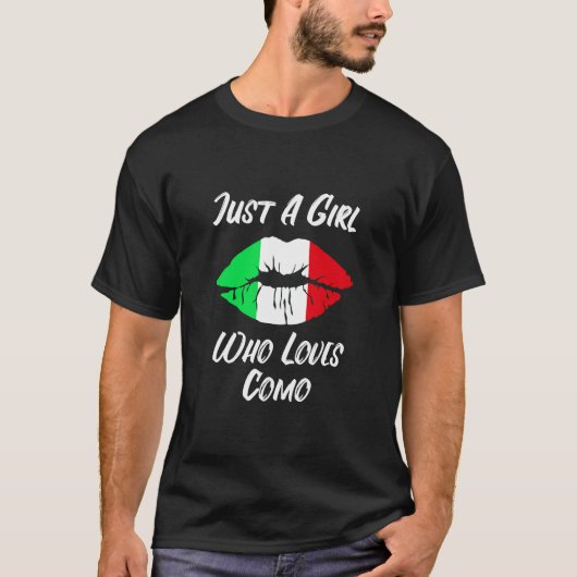 Lips Mouth Love Italiaanse vlag Como T-shirt (Voorkant)