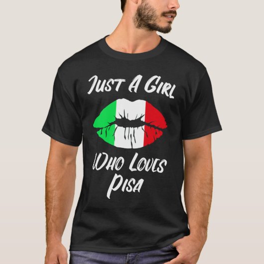 Lips Mouth Love Italiaanse vlag Pisa T-shirt (Voorkant)