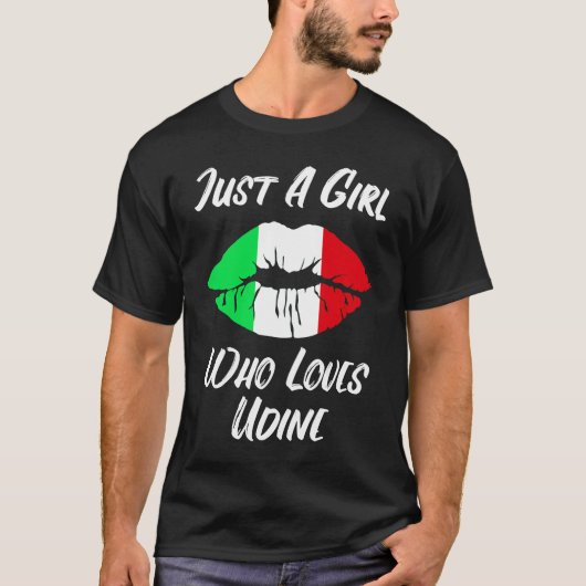 Lips Mouth Love Italiaanse vlag Udine T-shirt (Voorkant)