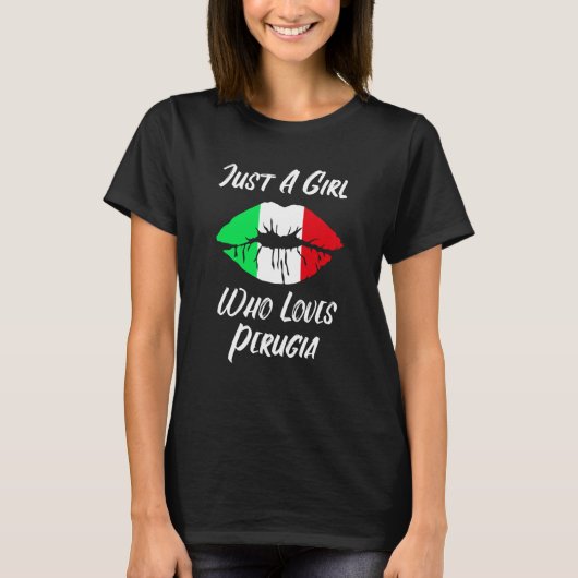 Lips Mouth Love Italian Flag Perugia T-shirt (Voorkant)