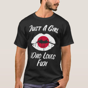 Lips Mouth Love Japanse vlag Fuji T-shirt