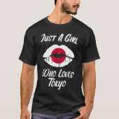 Lips Mouth Love Japanse vlag Tokyo T-shirt (Voorkant)