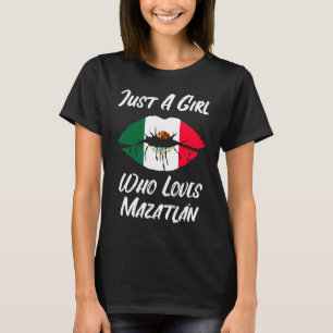 Lips Mouth Love Mexicaanse vlag Mazatlan T-shirt
