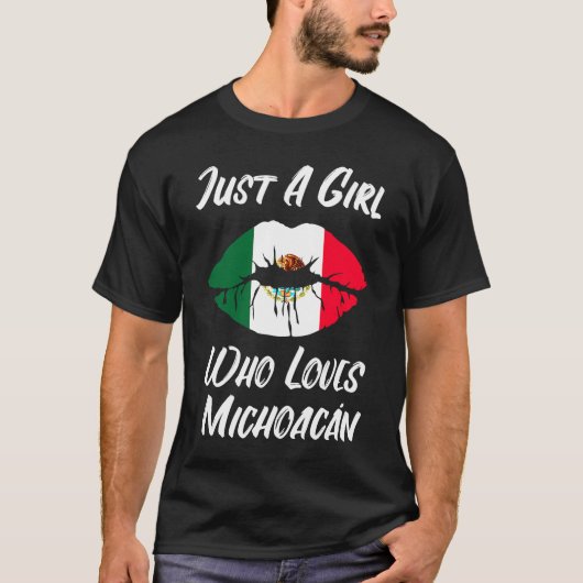 Lips Mouth Love Mexicaanse vlag Michoacan T-shirt (Voorkant)