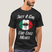 Lips Mouth Love Mexicaanse vlag T-shirt (Voorkant)