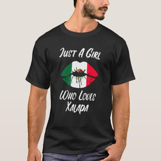 Lips Mouth Love Mexicaanse vlag Xalapa T-shirt (Voorkant)