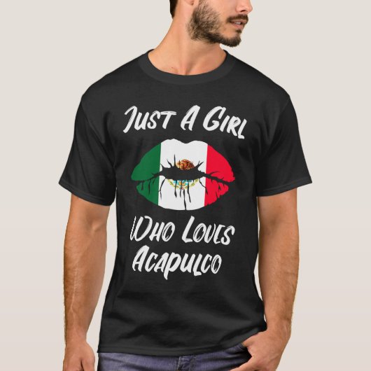 Lips Mouth Love Mexican Flag Acapulco T-shirt (Voorkant)