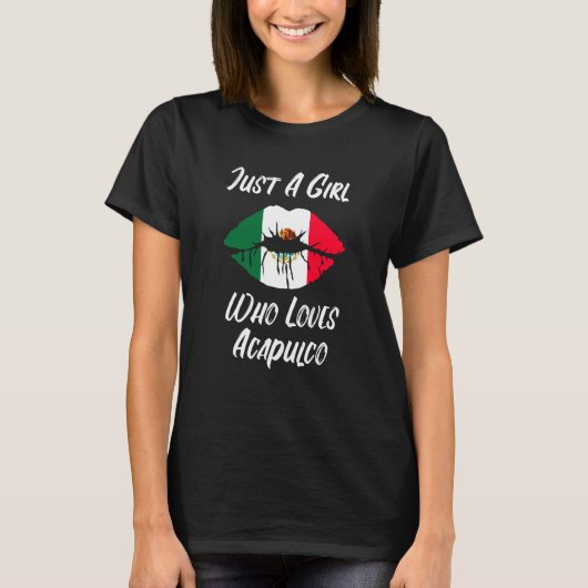 Lips Mouth Love Mexican Flag Acapulco T-shirt (Voorkant)