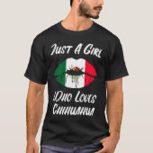 Lips Mouth Love Mexican Flag Chihuahua T-shirt (Voorkant)