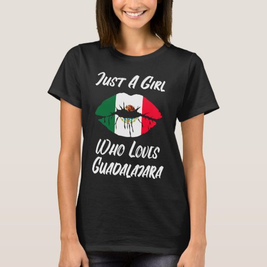 Lips Mouth Love Mexican Flag Guadalajara T-shirt (Voorkant)