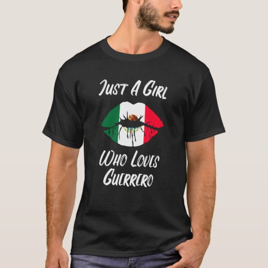 Lips Mouth Love Mexican Flag Guerrero T-shirt (Voorkant)