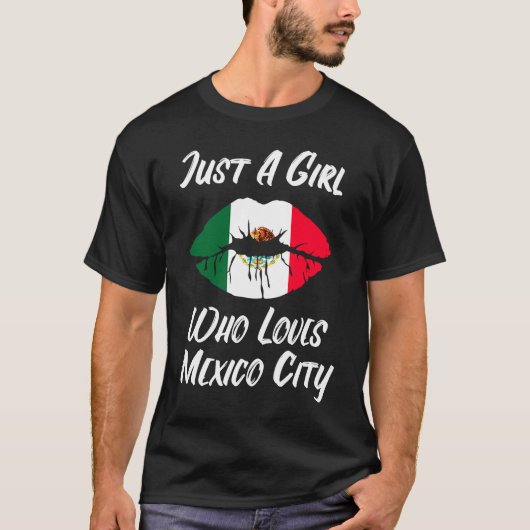 Lips Mouth Love Mexican Flag Mexican City T-shirt (Voorkant)