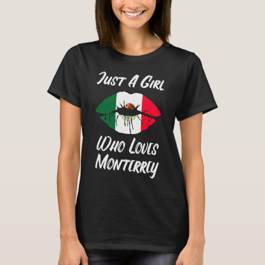 Lips Mouth Love Mexican Flag Monterrey T-shirt (Voorkant)