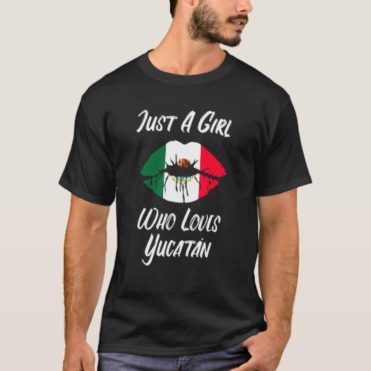 Lips Mouth Love Mexican Flag Yucatan T-shirt (Voorkant)