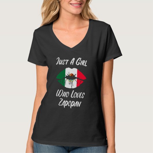 Lips Mouth Love Mexican Flag Zapopan T-shirt (Voorkant)