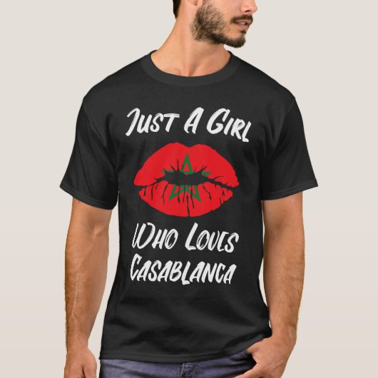 Lips Mouth Love Moroccan Flag Casablanca T-shirt (Voorkant)