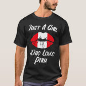 Lips Mouth Love Peruvian Flag Peru T-shirt (Voorkant)