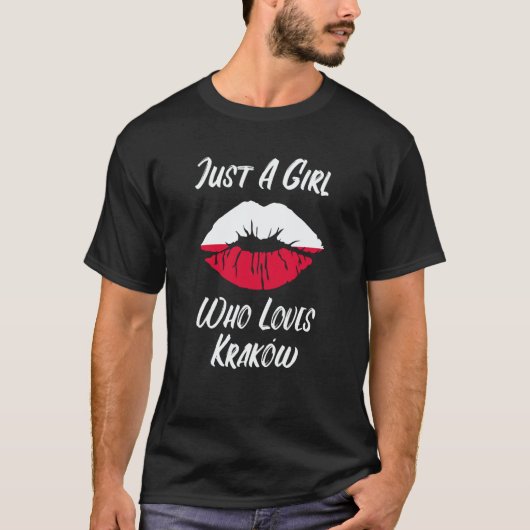 Lips Mouth Love Polish Flag Krakow T-shirt (Voorkant)