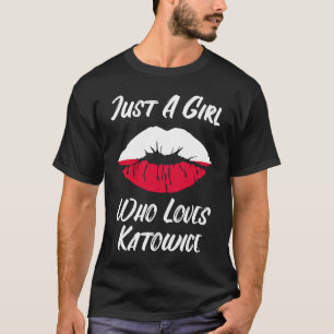 Lips Mouth Love Poolse vlag Kattowitz T-shirt