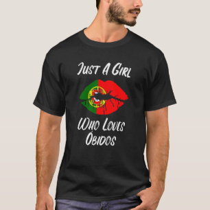 Lips Mouth Love Portugese vlag Obidos T-shirt