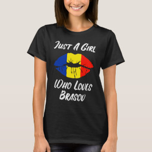 Lips Mouth Love Roemeense vlag Brasov T-shirt