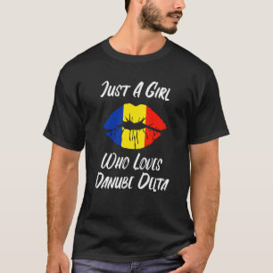 Lips Mouth Love Roemeense vlag Donanube Delta T-shirt