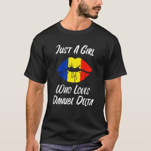 Lips Mouth Love Romanian Flag Danube Delta T-shirt (Voorkant)