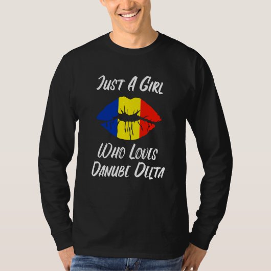Lips Mouth Love Romanian Flag Danube Delta T-shirt (Voorkant)