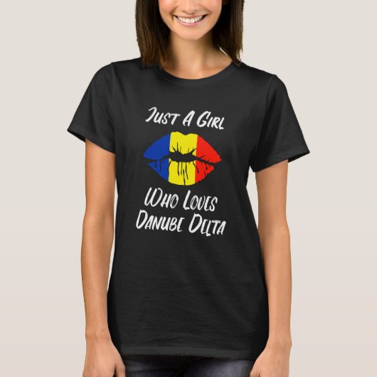 Lips Mouth Love Romanian Flag Danube Delta T-shirt (Voorkant)