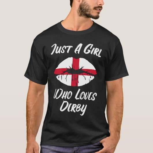 Lips Mouth Love Saint George's Cross Flag Derby T-shirt (Voorkant)