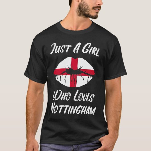 Lips Mouth Love Saint George's Cross Flag Nottingh T-shirt (Voorkant)